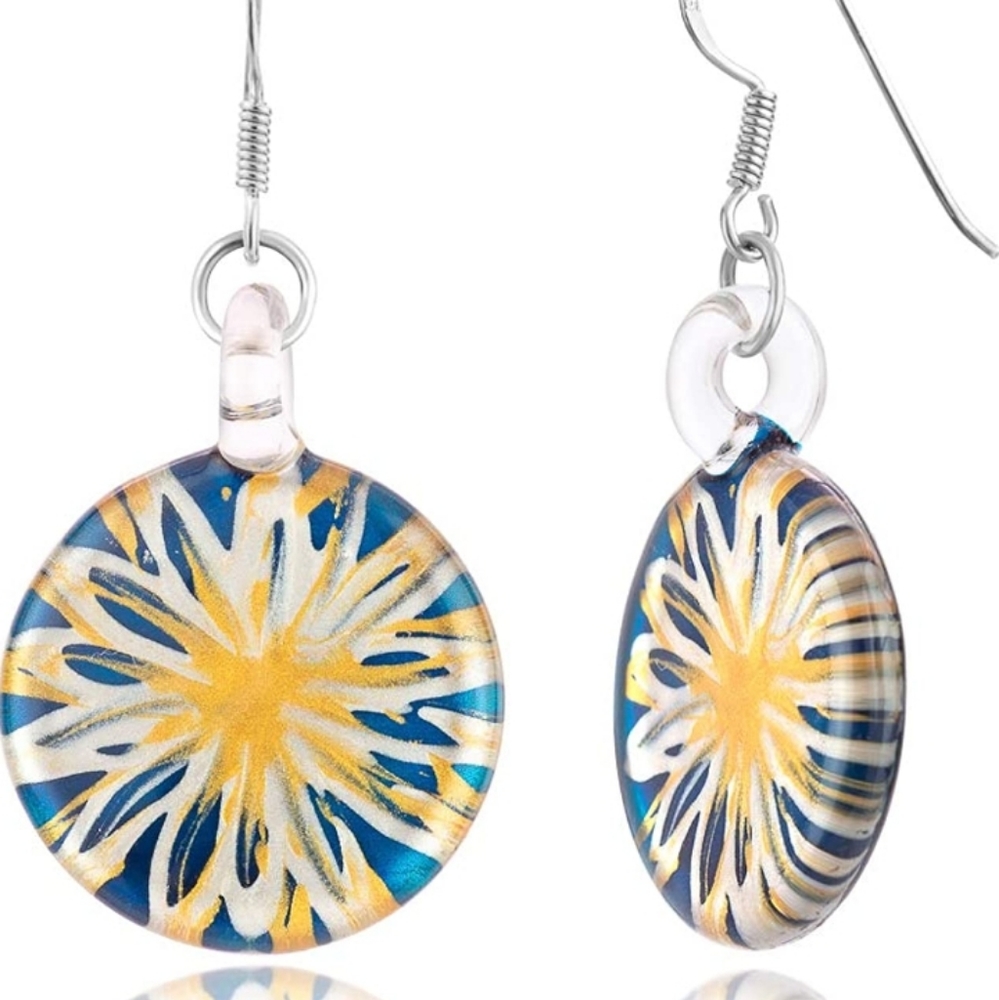 Murano Blown Glass Handmade Earrings NEW